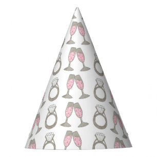 Roze champagne Toast Verloving Ring Weddenschap Feesthoedjes