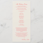 Roze & Champagne Trouwprogramma Programma (Achterkant)