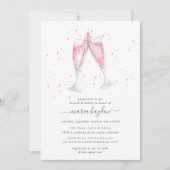 Roze Champagne | Uitnodiging tot Brunch & Bubble S (Voorkant)