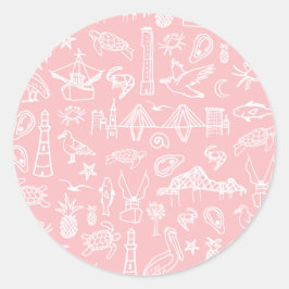 Roze Charleston Toile Sticker