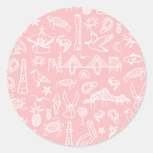 Roze Charleston Toile Sticker