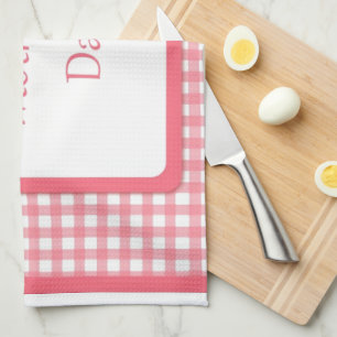 Roze check Floral Moederdag Theedoek