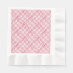 ROZE CHECK QUILT Coined Luncheon papieren servette Servet