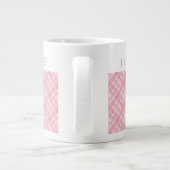 ROZE CHECK QUILT Grote witte Mok + tekst (Achterkant)