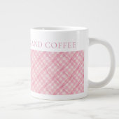 ROZE CHECK QUILT Grote witte Mok + tekst (Rechts)