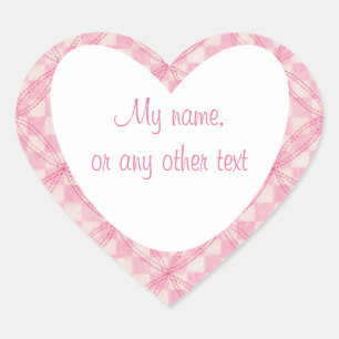 ROZE CHECK QUILT Heart Matte Stickers