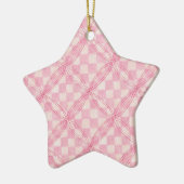ROZE CHECK QUILT Keramische Star Ornament (Links)