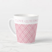 ROZE CHECK QUILT Latte Mok + Tekst (Linkerhoek)