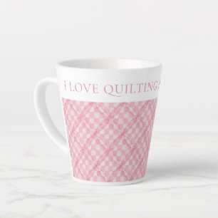 ROZE CHECK QUILT Latte Mok + Tekst