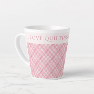 ROZE CHECK QUILT Latte Mok + Tekst / Blush