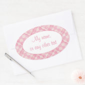 ROZE CHECK QUILT Ovaal Mat Stickers (Envelop)