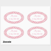 ROZE CHECK QUILT Ovaal Mat Stickers (Vel)