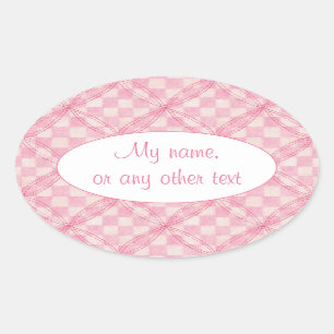 ROZE CHECK QUILT Ovaal Mat Stickers