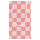 Roze checkboard klein cadeauzakje (Voorkant)