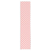 Roze checkboard korte tafelloper (Voorkant)