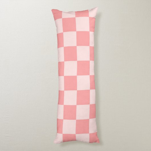 Roze checkboard lichaamskussen (Achterkant (Verticaal))