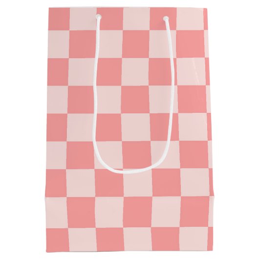 Roze checkboard medium cadeauzakje (Achterkant)