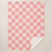 Roze checkboard sherpa deken (Voorkant)