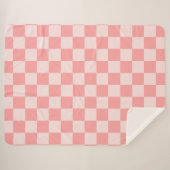 Roze checkboard sherpa deken (Voorkant (horizontaal))