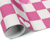 Roze Checkers & Harten Cadeaupapier (Rol Hoek)