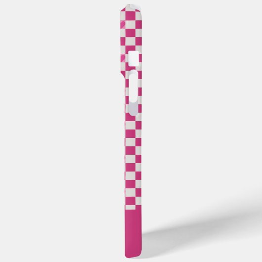 Roze Checkers & Harten Case-Mate iPhone Case (Achterkant / Links)