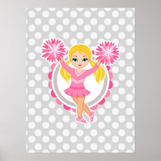 Roze Cheerleader Blonde - Cute Cheer Poster