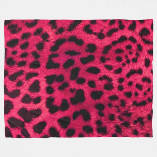 Roze Cheetah Fur Pattern Fleece Blanket Deken (Voorkant (Horizontaal))