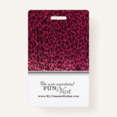 Roze Cheetah Glitter Professional Neurse Fotonaam Badge (Achterkant)