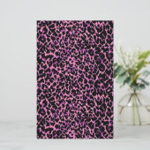 Roze Cheetah Pattern Briefpapier (Staand voorkant)