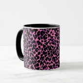 Roze Cheetah Pattern Mok (Voorkant links)