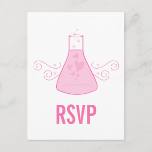 Roze chemie RSVP-Briefkaart Uitnodiging Briefkaart