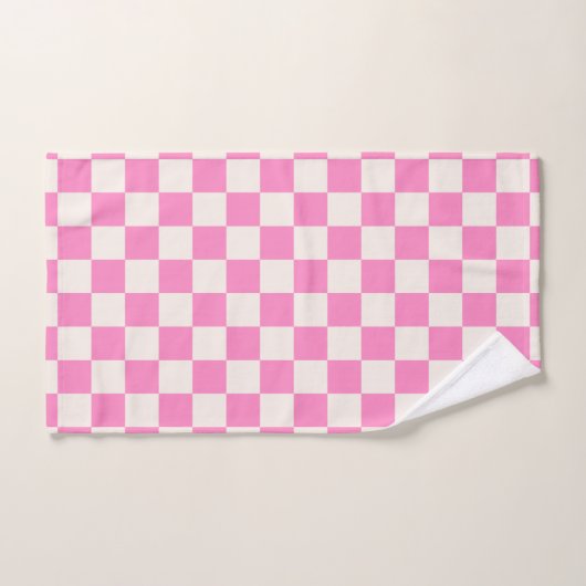 Roze cheque, Checkerboard Patroon, Gecontroleerd Bad Handdoek (Handdoek)
