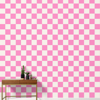 Roze cheque, Checkerboard Patroon, Gecontroleerd Behang