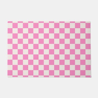 Roze cheque, Checkerboard Patroon, Gecontroleerd Deurmat