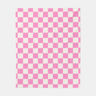 Roze cheque, Checkerboard Patroon, Gecontroleerd Fleece Deken