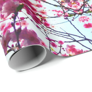Roze Cherry-bloesems Cadeaupapier
