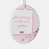 Roze Cherry Blosom Persoonlijke naam Ornament (Rechts)