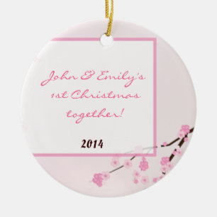 Roze Cherry Blosom Persoonlijke naam Ornament