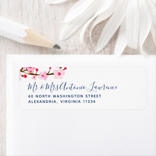 Roze Cherry Blossom Address Label (Insitu)
