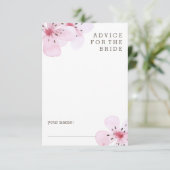 Roze Cherry Blossom Advice voor de Bride Advieskaart (Staand voorkant)