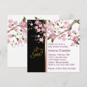 Roze Cherry Blossom Baby Douche Uitnodigingen (Voorkant / Achterkant)