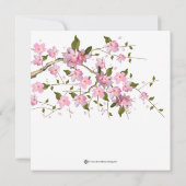 Roze Cherry Blossom Baby Douche Uitnodigingen (Achterkant)