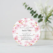 Roze Cherry Blossom Baby shower Kaart (Staand voorkant)