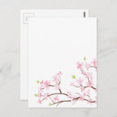 Roze Cherry Blossom Blank Briefkaart (Voorkant / Achterkant)