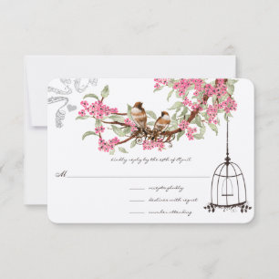 Roze Cherry Blossom Blauwgroen Birds Birdcage RSVP
