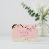 Roze Cherry Blossom Boutique Visitekaartjes (Staand voorkant)