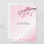 Roze Cherry Blossom Bridal Shower Uitnodiging (Achterkant)