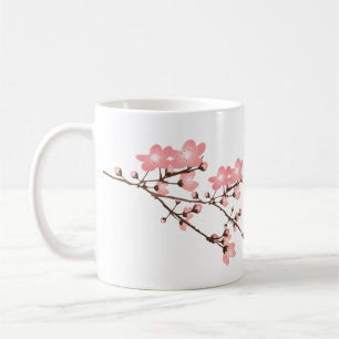 Roze Cherry Blossom Classic White Mok