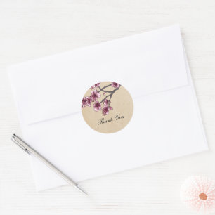 Roze Cherry Blossom Dank je Stickers