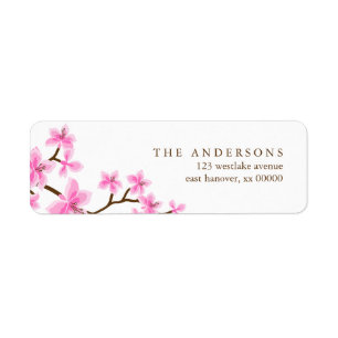 Roze Cherry Blossom Etiket